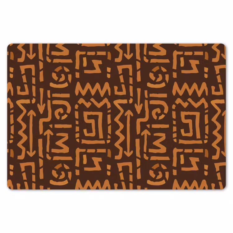 Placemat - 6 stuks - Chocoladebruin - Etnisch - Tribaal - Symbolen — 7