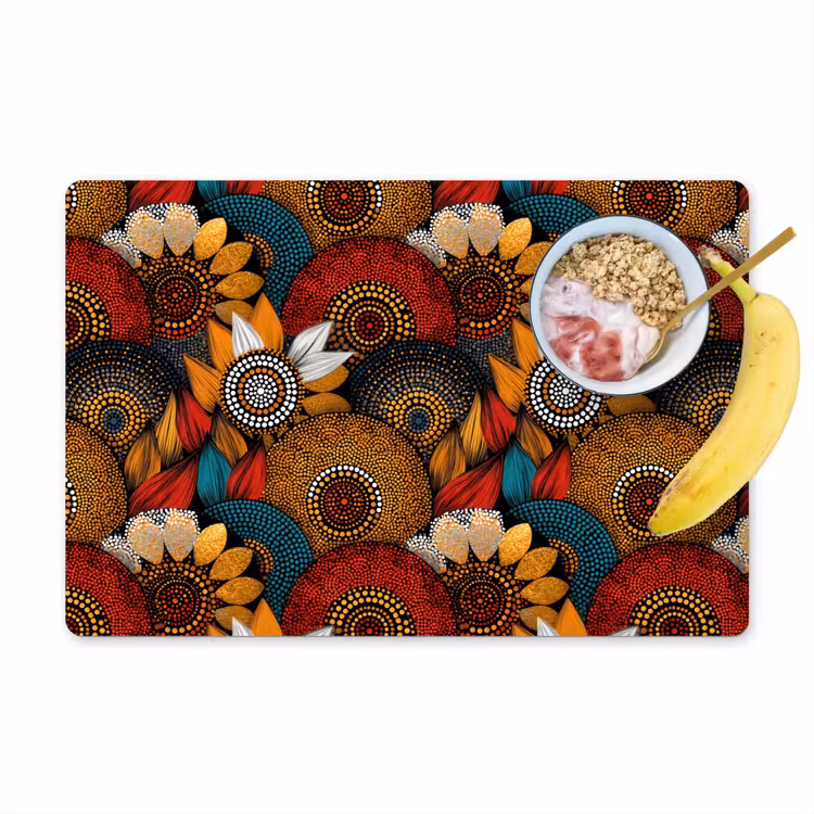 Placemat - 6 stuks - Kleurrijk - Aboriginal - Dot Painting - Botanisch - Patroon — 1