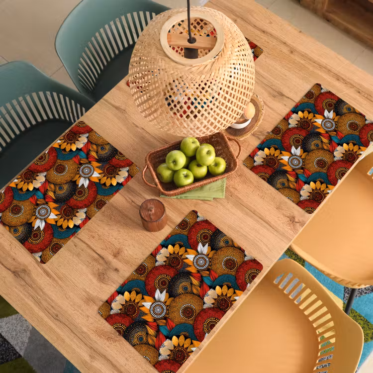 Placemat - 6 stuks - Kleurrijk - Aboriginal - Dot Painting - Botanisch - Patroon — 6