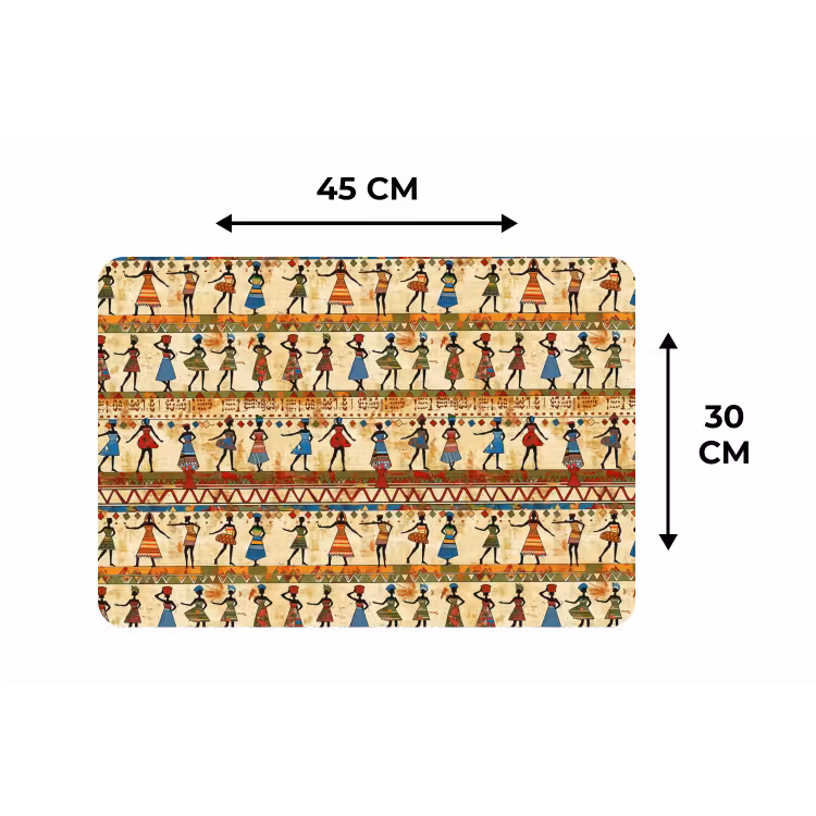 Placemat - 6 stuks - Kleurrijk - Afrikaans - Etnisch - Dansende Vrouwen - Patroon — 3