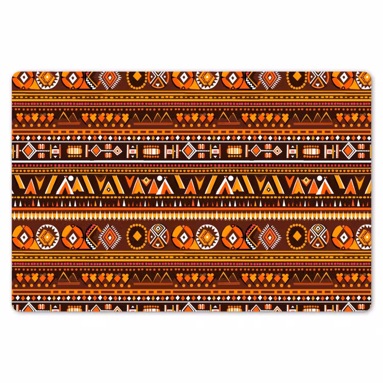 Placemat - 6 stuks - Oranje - Etnisch - Tribaal - Geometrisch - Patroon — 7