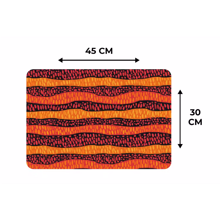 Placemat - 6 stuks - Oranje - Roze - Expressief - Patroon — 3