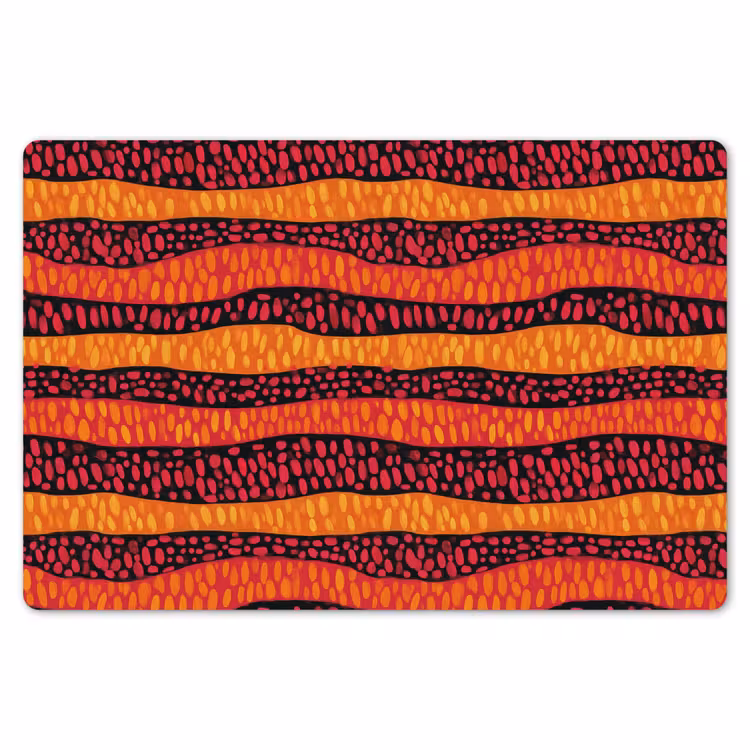 Placemat - 6 stuks - Oranje - Roze - Expressief - Patroon — 7