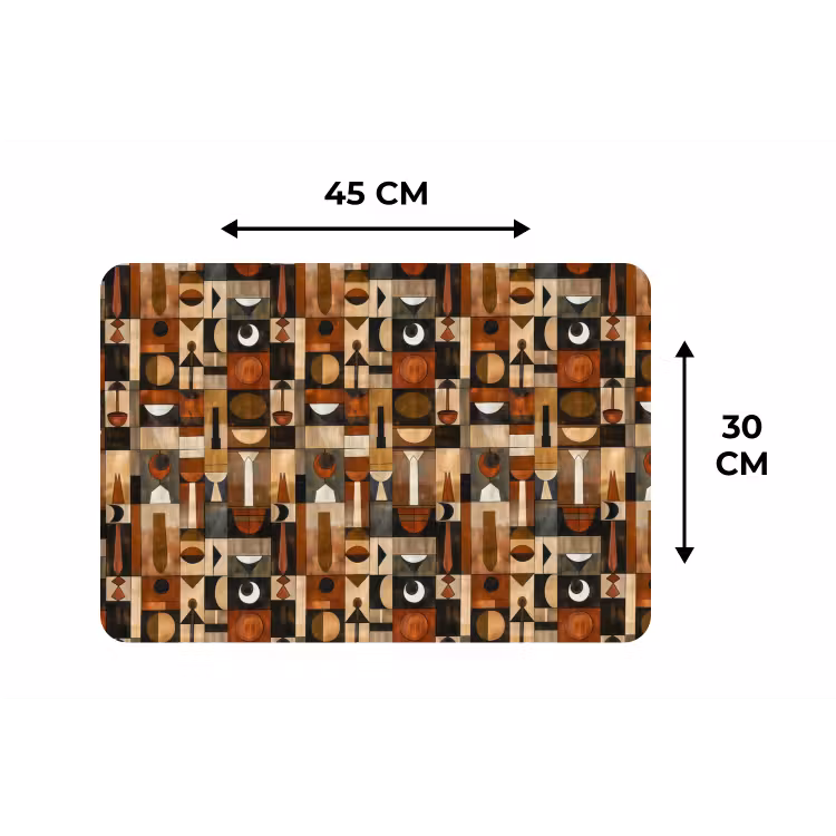 Placemat - 6 stuks - Terracotta - Geometrisch - Mid-Century - Patroon — 3