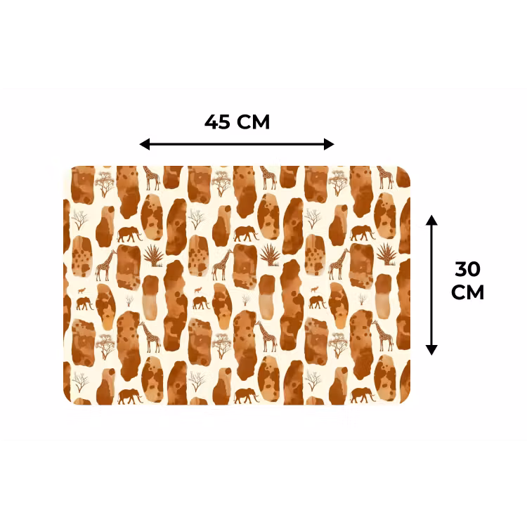 Placemat - 6 stuks - Terracotta - Safari - Dieren - Patroon — 3