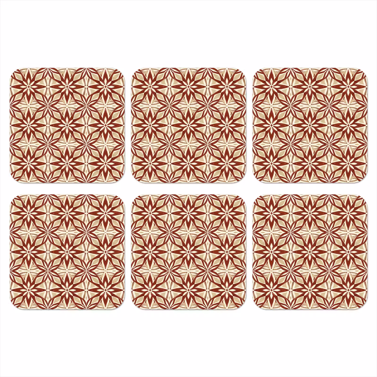Onderzetter​ - Bordeauxrood - Geometrisch - Tegel - Patroon — 1