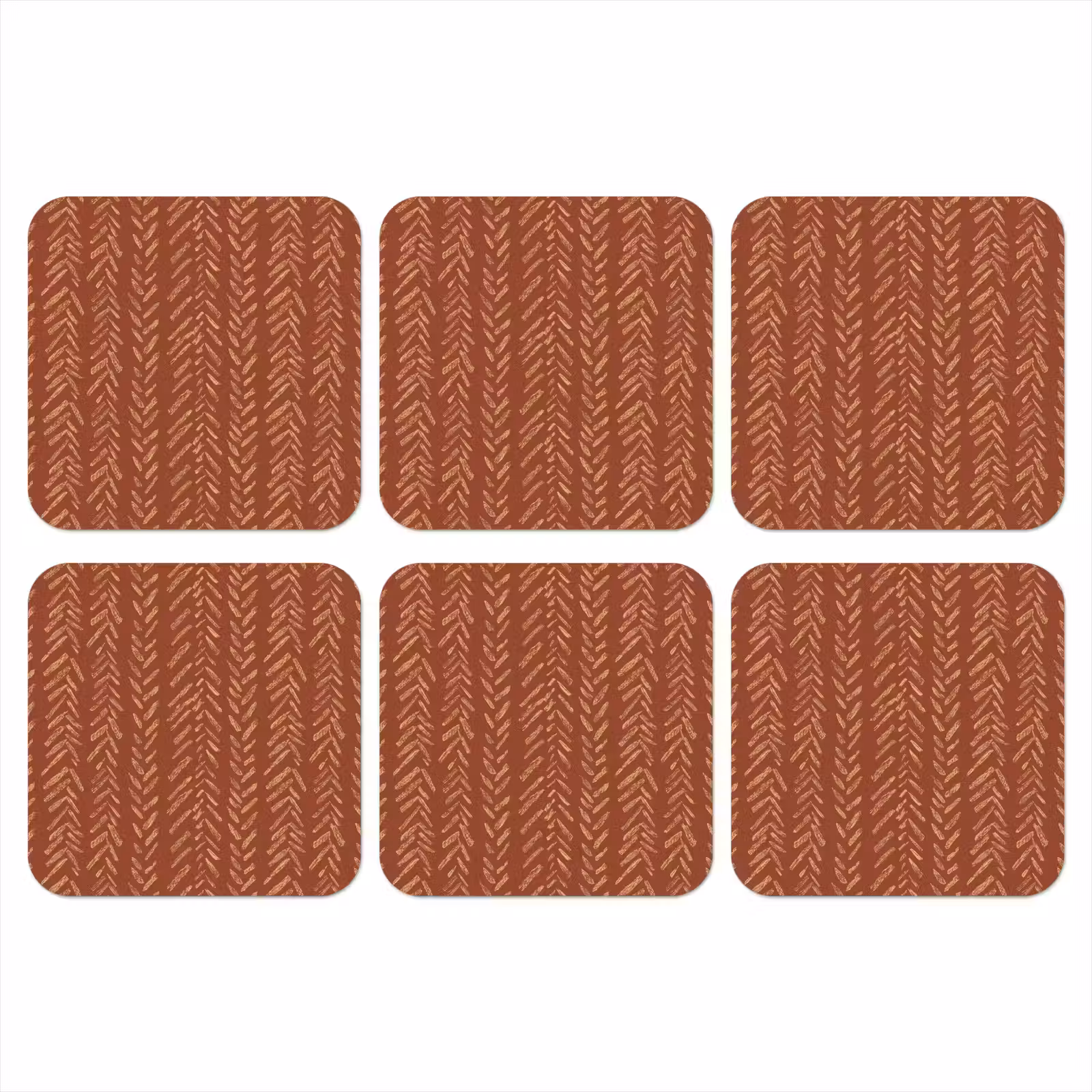 Onderzetter​ - Terracotta - Visgraat - Ambachtelijk - Patroon — 1