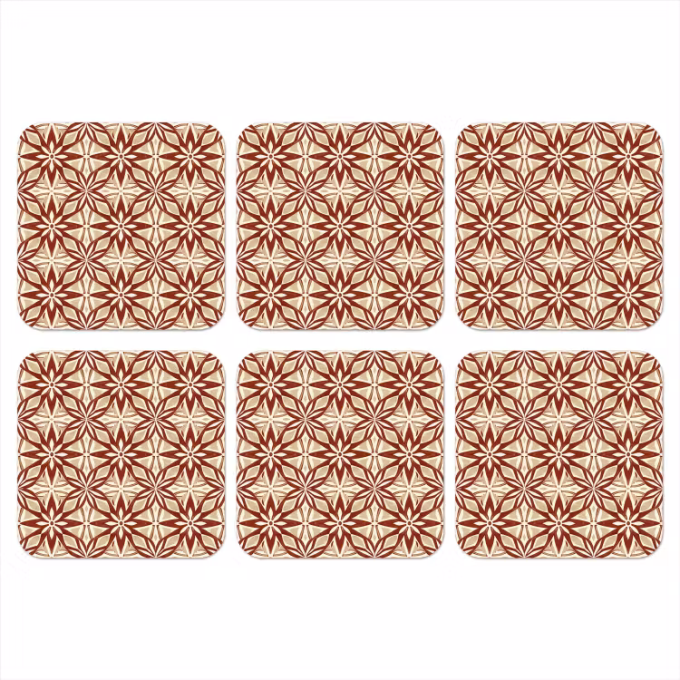 Onderzetter​ - Bordeauxrood - Geometrisch - Tegel - Patroon — 1