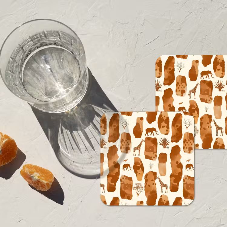 Onderzetter​ - Terracotta - Safari - Dieren - Patroon — 2