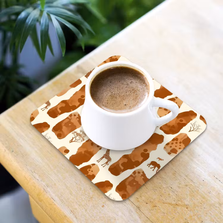 Onderzetter​ - Terracotta - Safari - Dieren - Patroon — 3