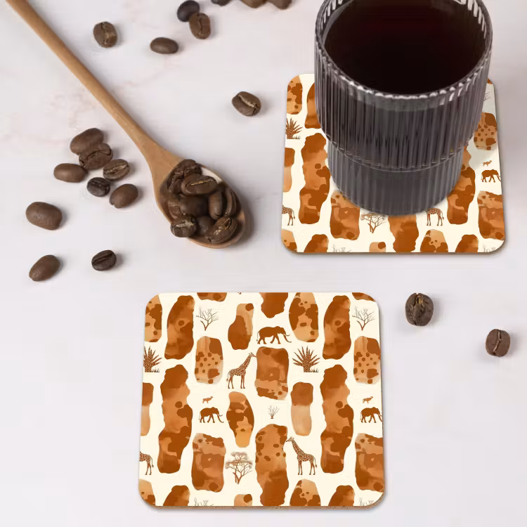 Onderzetter​ - Terracotta - Safari - Dieren - Patroon — 4