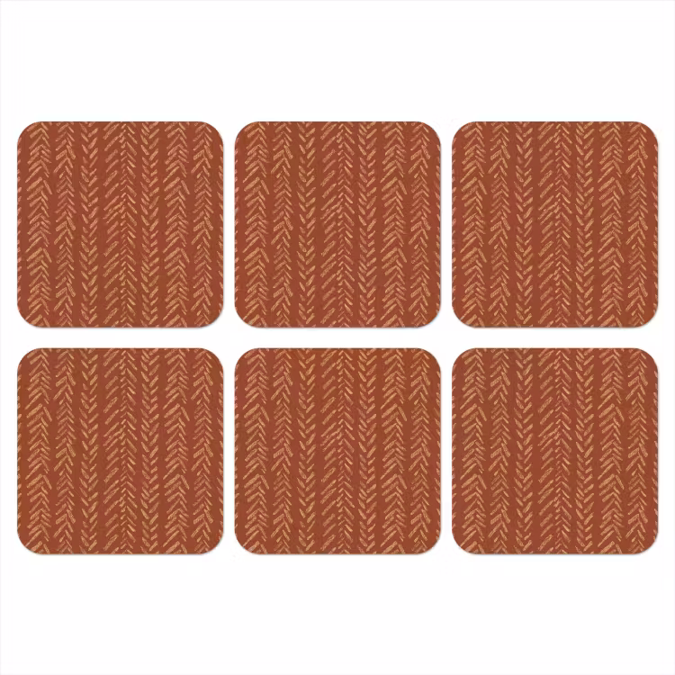 Onderzetter​ - Terracotta - Visgraat - Ambachtelijk - Patroon — 1