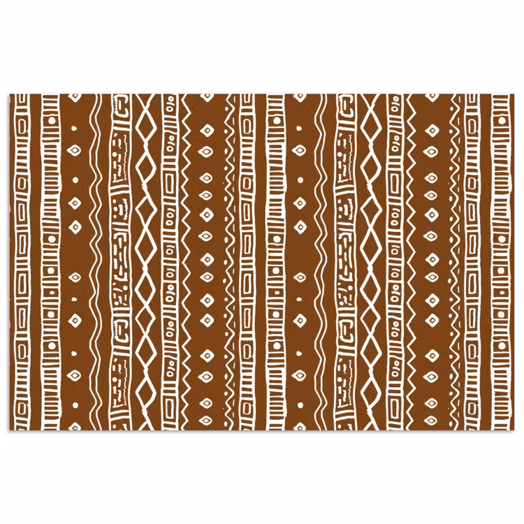 Poster - Chocoladebruin - Etnisch - Tribaal - Patroon — 1