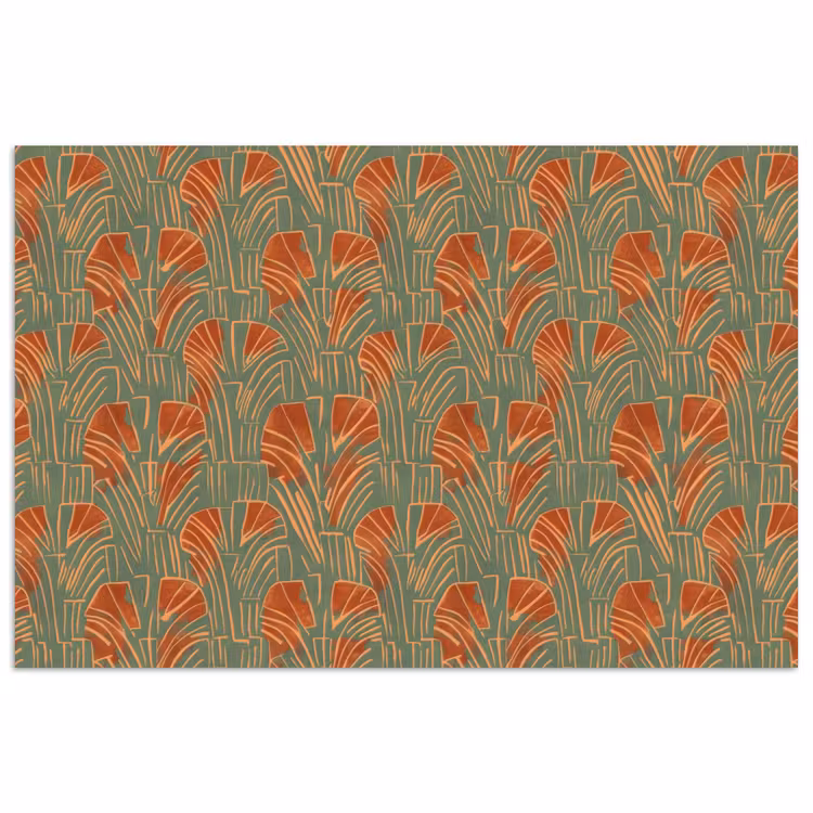 Poster - Groen - Terracotta - Deco - Waaiers — 1