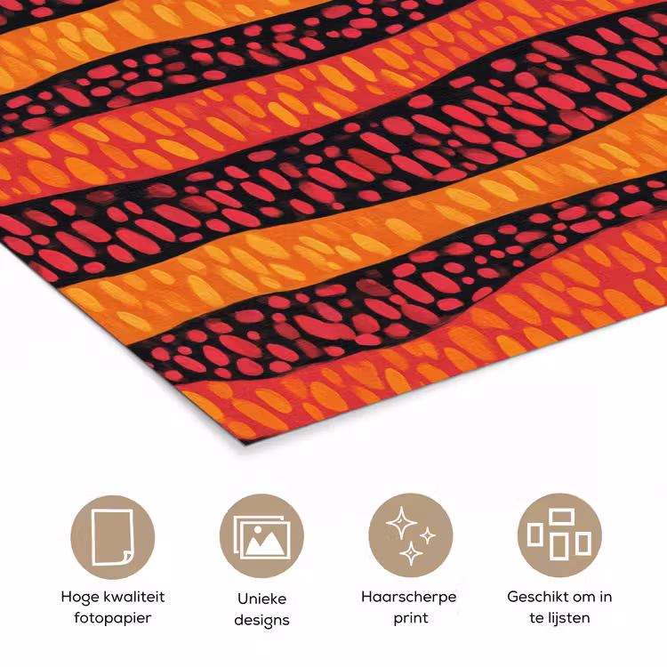 Poster - Oranje - Roze - Expressief - Patroon — 5