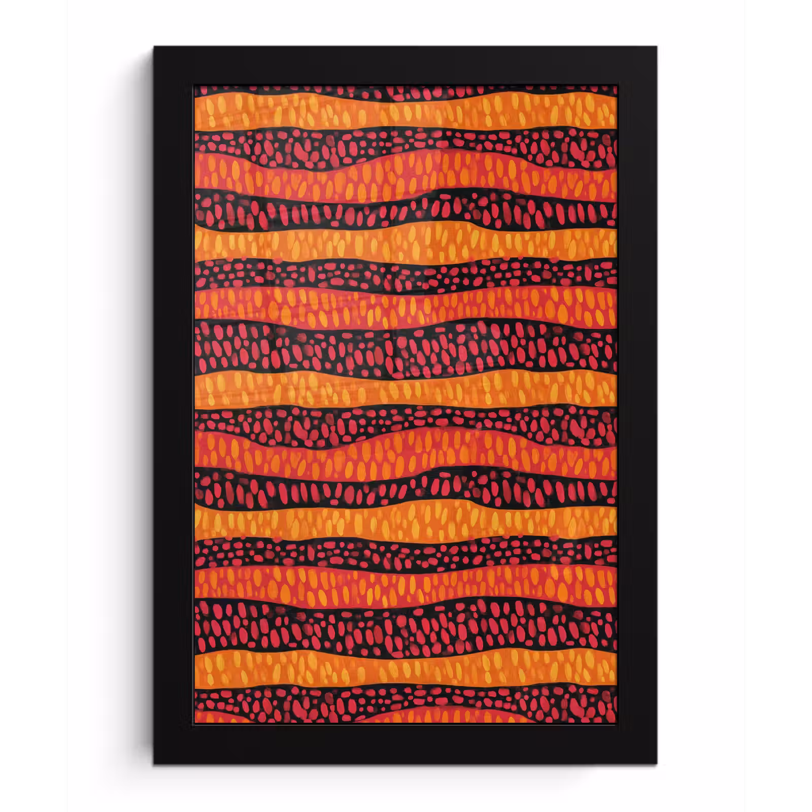 Poster met lijst - Oranje - Roze - Expressief - Patroon — 1