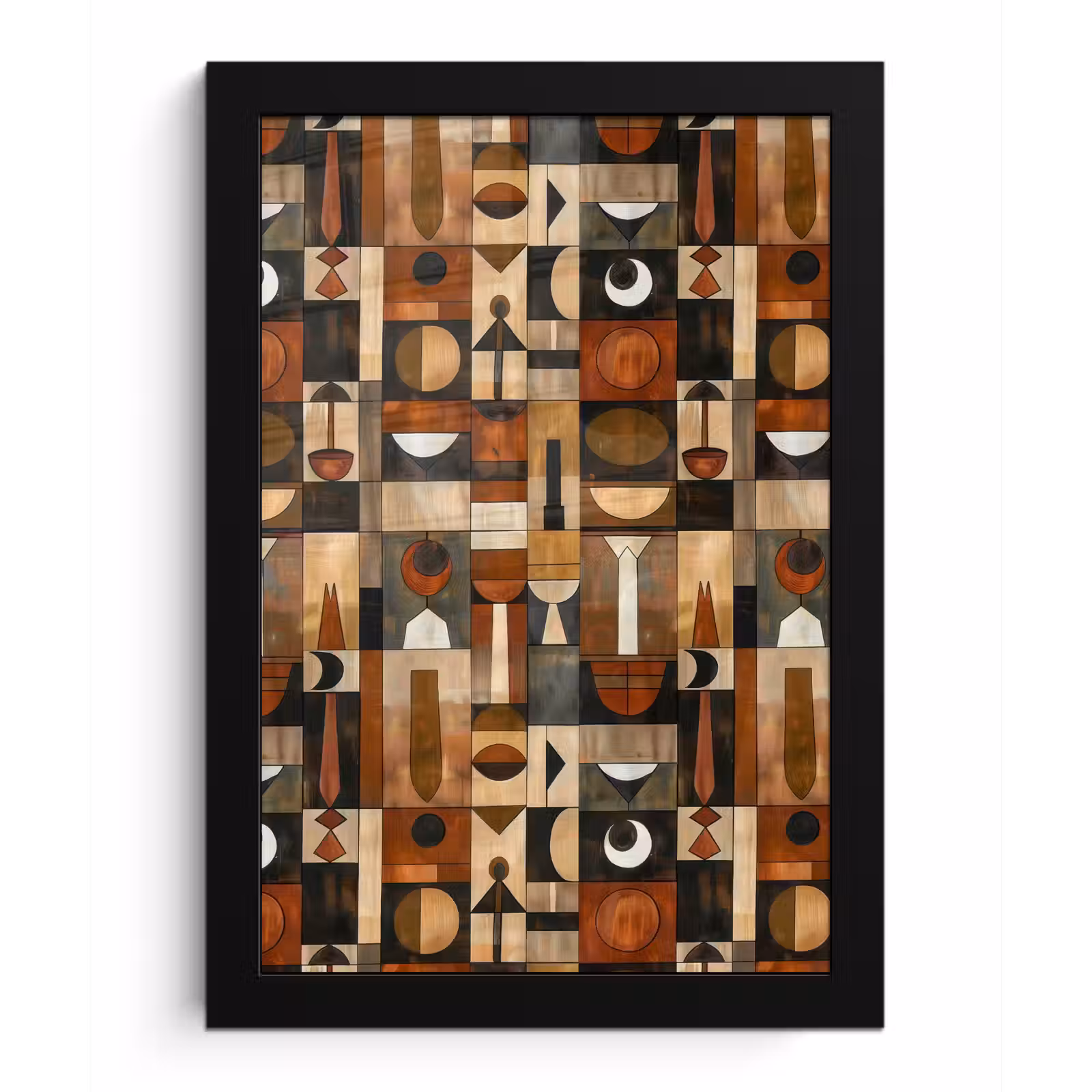 Poster met lijst - Terracotta - Geometrisch - Mid-Century - Patroon — 1