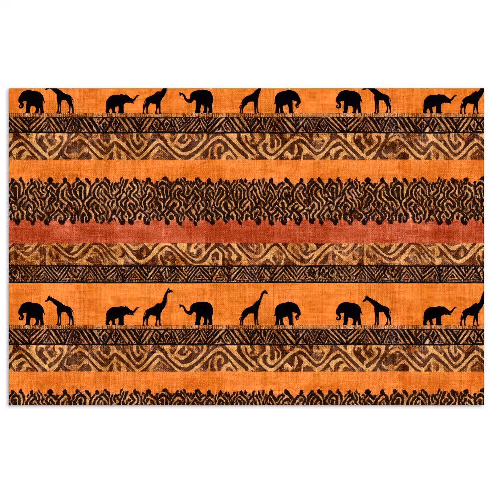 Poster - Oranje - Safari - Afrikaans - Dieren - Patroon — 1