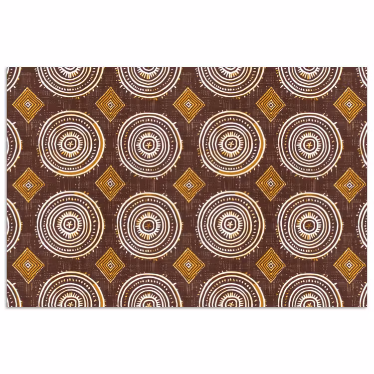 Poster - Chocoladebruin - Etnisch - Tribaal - Cirkels - Patroon — 1
