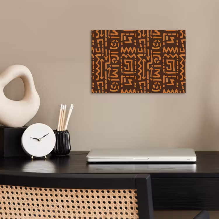 Poster - Chocoladebruin - Etnisch - Tribaal - Symbolen — 2