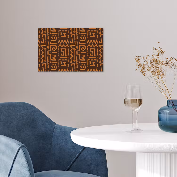 Poster - Chocoladebruin - Etnisch - Tribaal - Symbolen — 4
