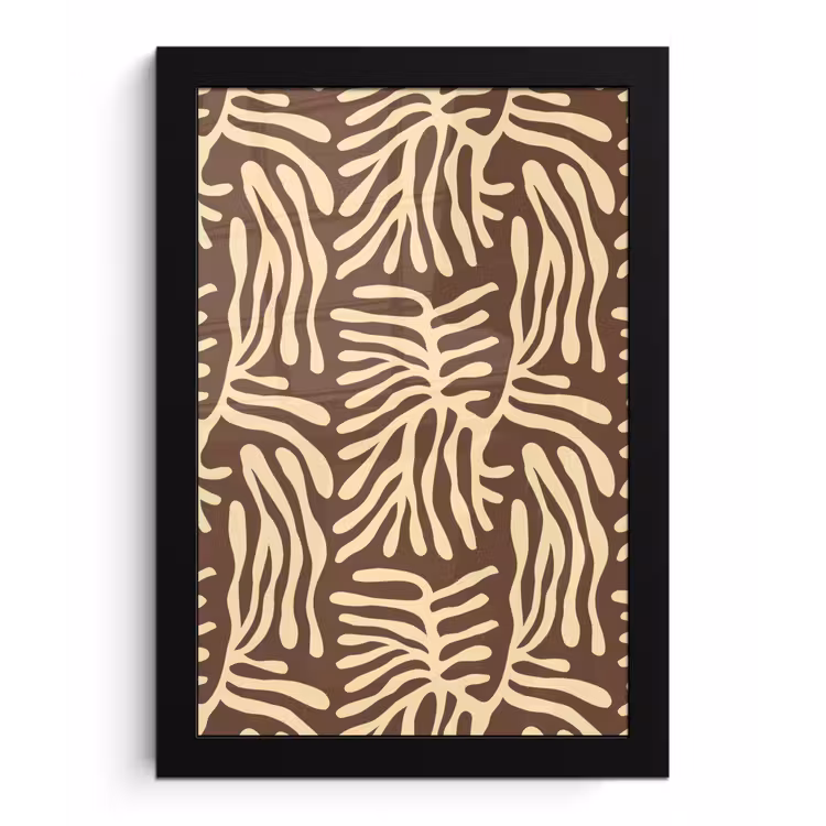 Poster met lijst - Bruin - Koraal - Expressief - Patroon — 1