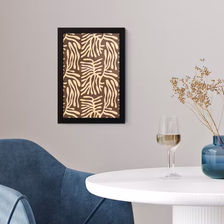 Poster met lijst - Bruin - Koraal - Expressief - Patroon — 4