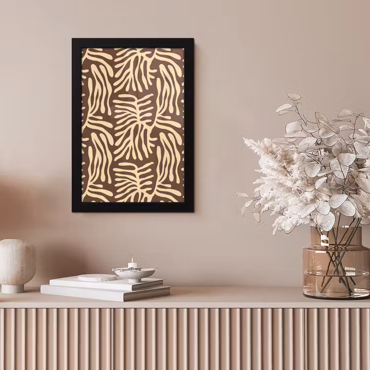 Poster met lijst - Bruin - Koraal - Expressief - Patroon — 5