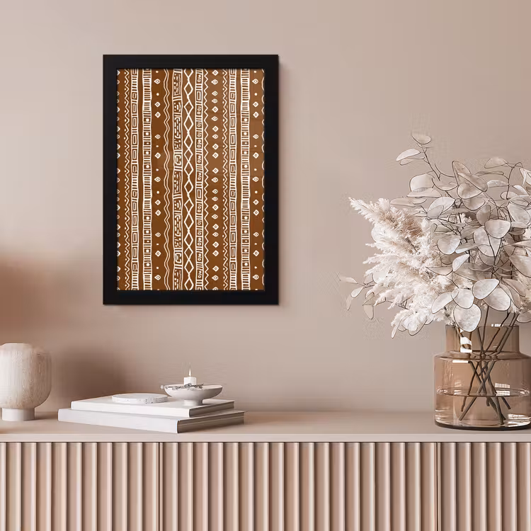 Poster met lijst - Chocoladebruin - Etnisch - Tribaal - Patroon — 5