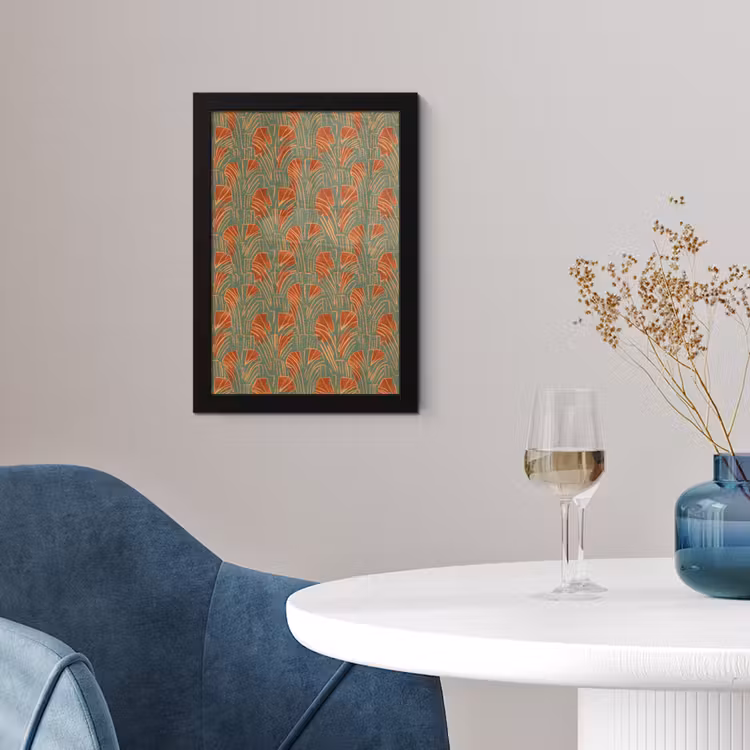 Poster met lijst - Groen - Terracotta - Deco - Waaiers — 4
