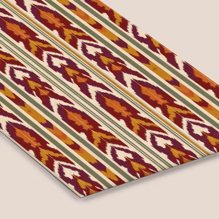 Poster met lijst - Ikat - Bordeauxrood - Etnisch - Patroon — 7