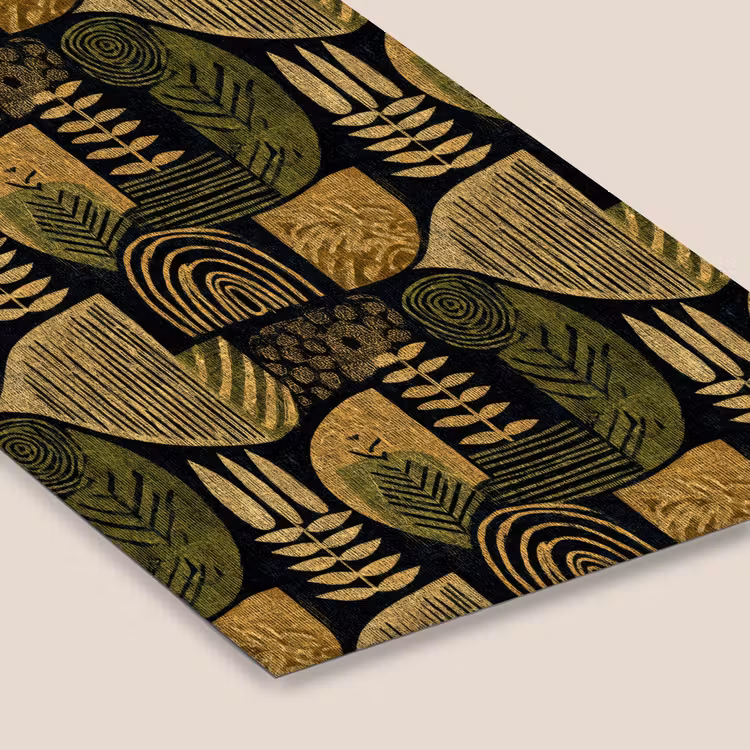 Poster met lijst - Zwart - Okergeel - Botanisch - Textuur — 7