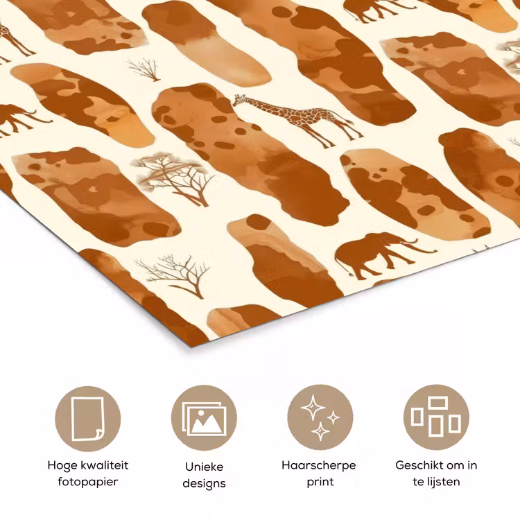 Poster - Terracotta - Safari - Dieren - Patroon — 5