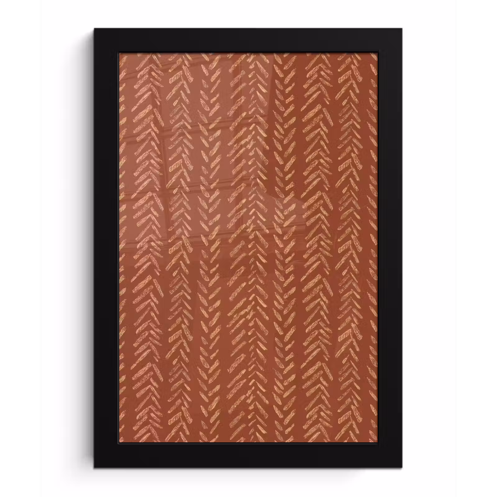 Poster met lijst - Terracotta - Visgraat - Ambachtelijk - Patroon — 1