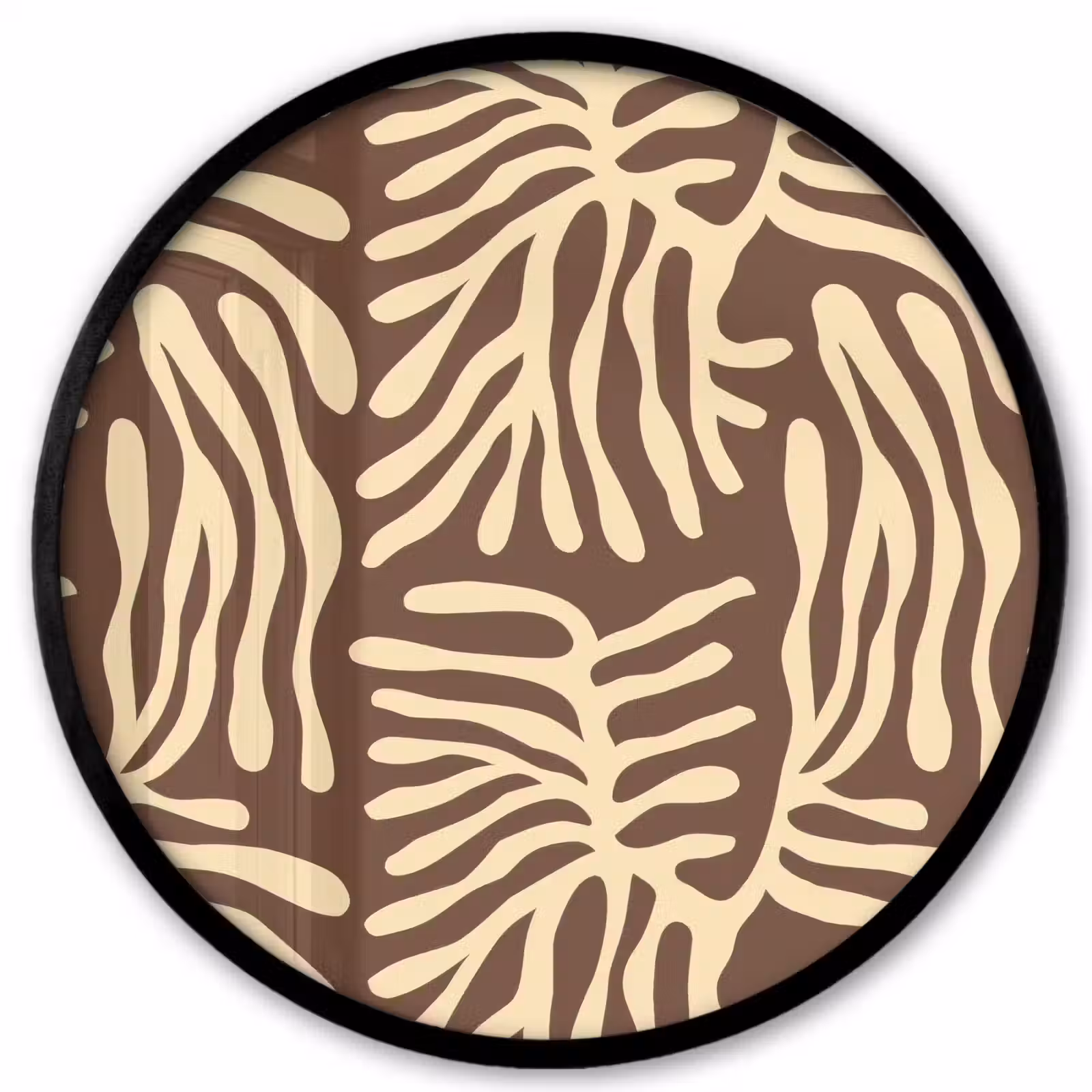 Ronde fotolijst - Bruin - Koraal - Expressief - Patroon — 1