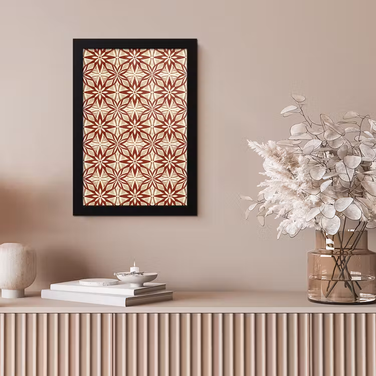 Poster met lijst - Bordeauxrood - Geometrisch - Tegel - Patroon — 5
