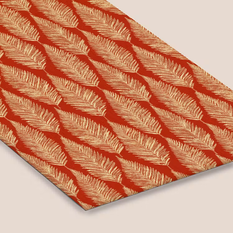 Poster met lijst - Rood - Botanisch - Varen - Patroon — 7