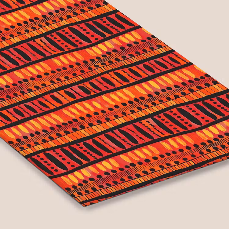Poster met lijst - Rood - Oranje - Etnisch - Expressief - Patroon — 7