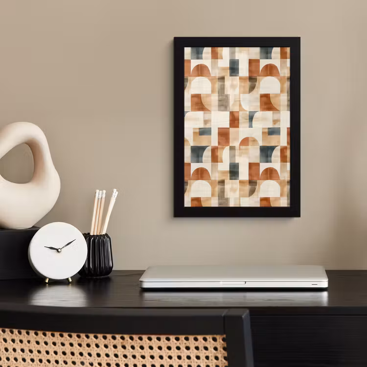 Poster met lijst - Terracotta - Geometrisch - Aquarel - Textuur — 2