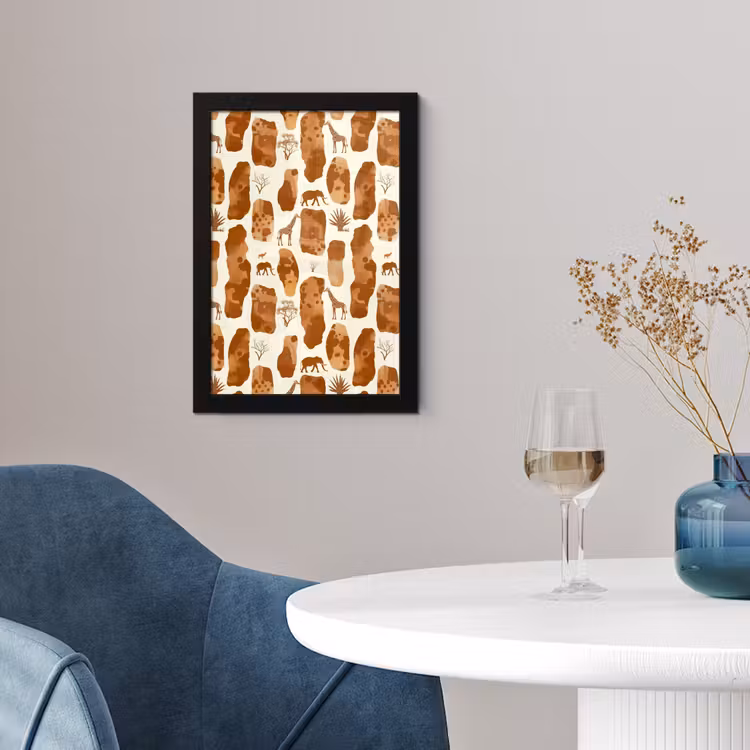 Poster met lijst - Terracotta - Safari - Dieren - Patroon — 4