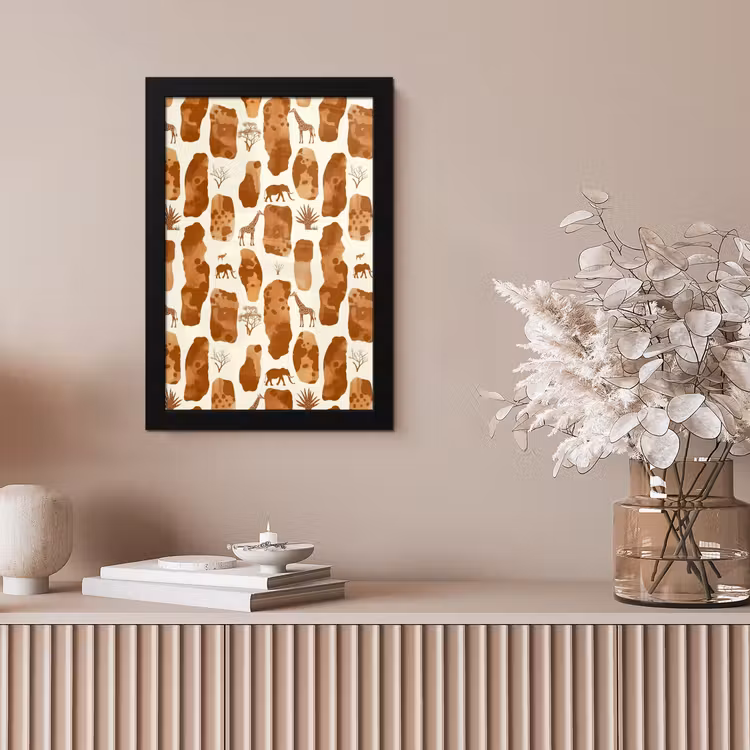 Poster met lijst - Terracotta - Safari - Dieren - Patroon — 5