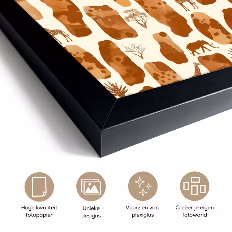 Poster met lijst - Terracotta - Safari - Dieren - Patroon — 6