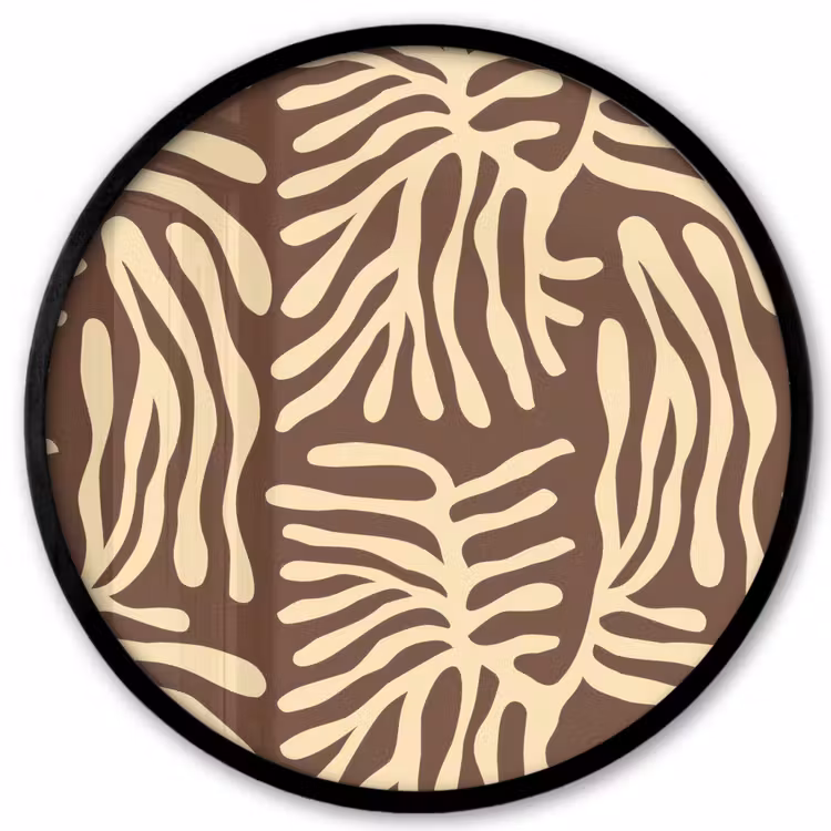 Ronde fotolijst - Bruin - Koraal - Expressief - Patroon — 1