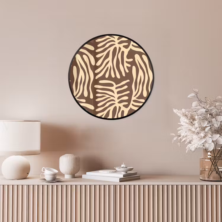 Ronde fotolijst - Bruin - Koraal - Expressief - Patroon — 5