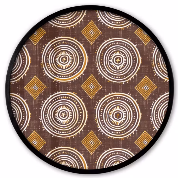 Ronde fotolijst - Chocoladebruin - Etnisch - Tribaal - Cirkels - Patroon — 1