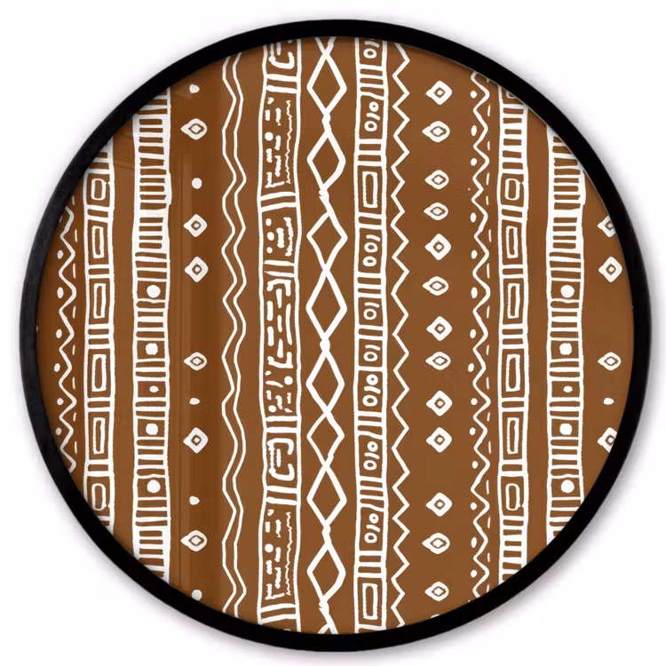 Ronde fotolijst - Chocoladebruin - Etnisch - Tribaal - Patroon — 1