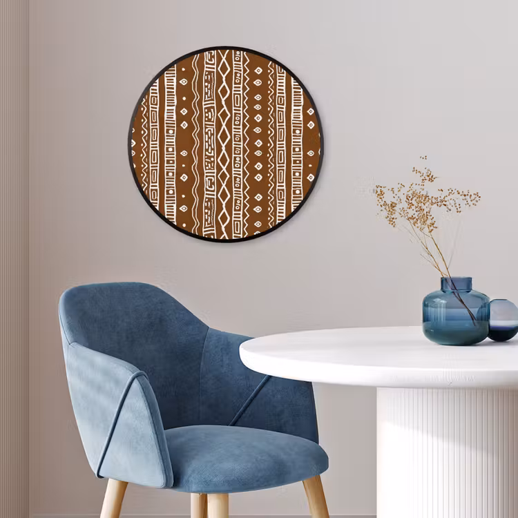 Ronde fotolijst - Chocoladebruin - Etnisch - Tribaal - Patroon — 4