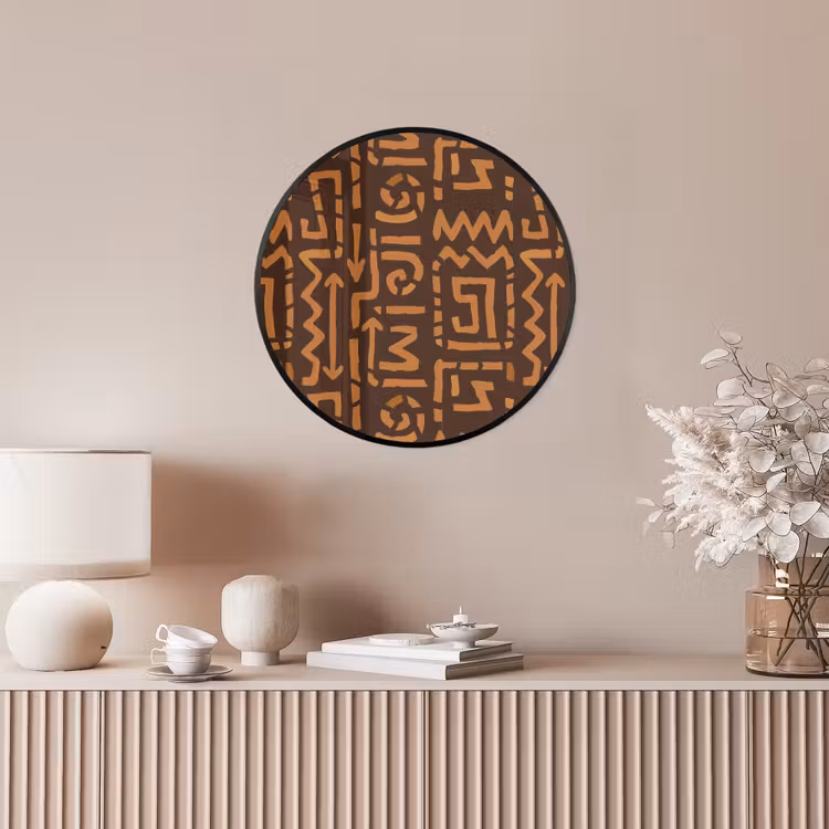 Ronde fotolijst - Chocoladebruin - Etnisch - Tribaal - Symbolen — 5