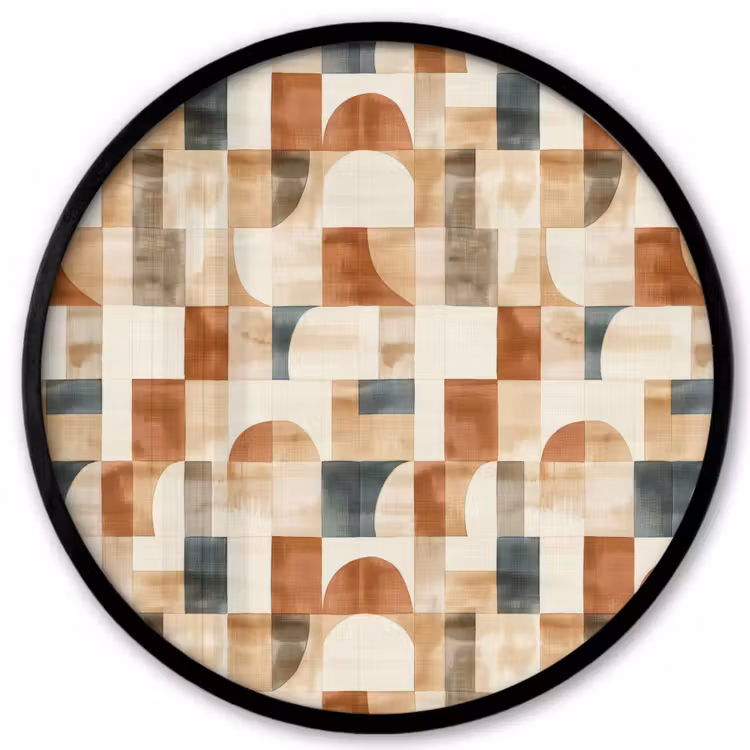 Ronde fotolijst - Terracotta - Geometrisch - Aquarel - Textuur — 1