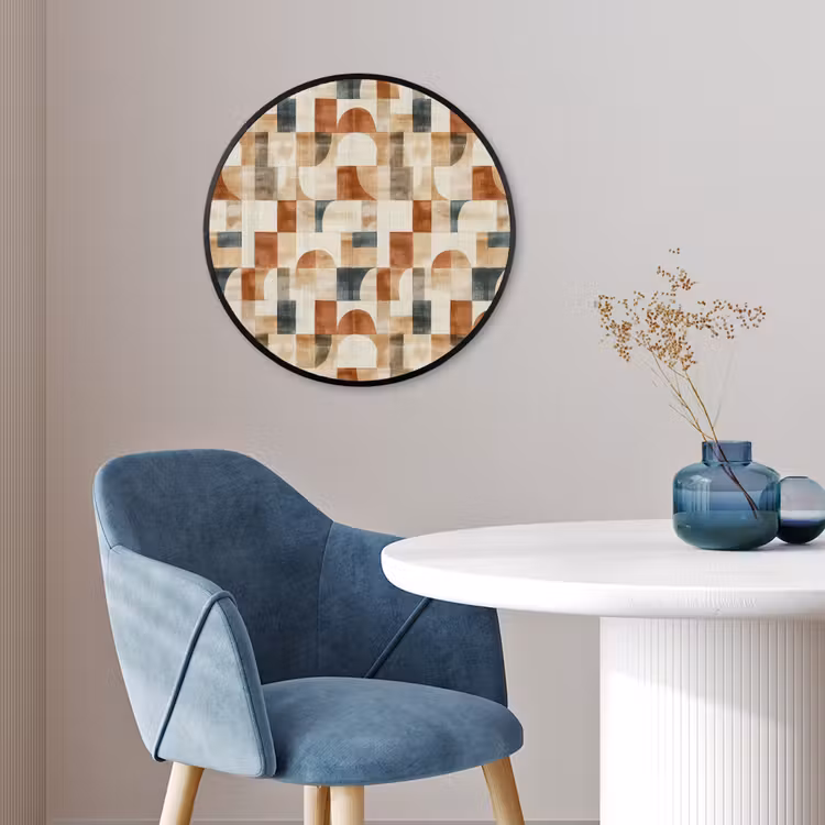 Ronde fotolijst - Terracotta - Geometrisch - Aquarel - Textuur — 4